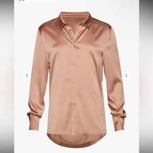 SER.O.YA Silk Brown Button Up